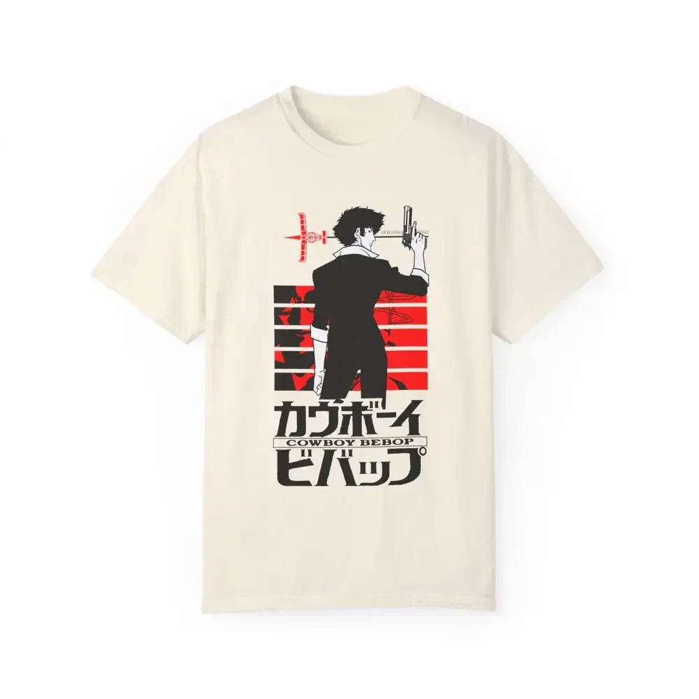 Cowboy Bebop, аниме одежда унисекс-окрашенные хлопковые футболки роскошного бренда, винтажные, большого размера