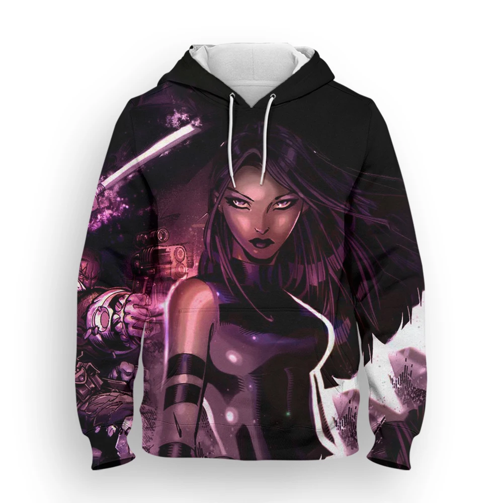 Фото Мужские толстовки Psylocke с 3D принтом Marvel, модная весенне-осенняя Женская толстовка, уличная одежда в стиле Харадзюку, детская одежда, топы №4