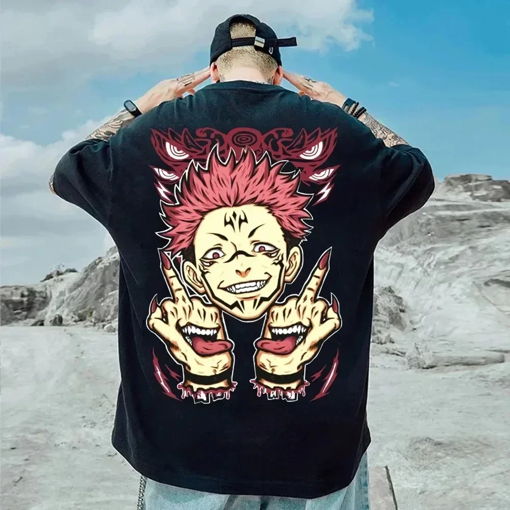 Аниме футболка Harajuku смешная футболка с рисунком Ryomen Sukuna футболка с коротким рукавом графическая женская футболка