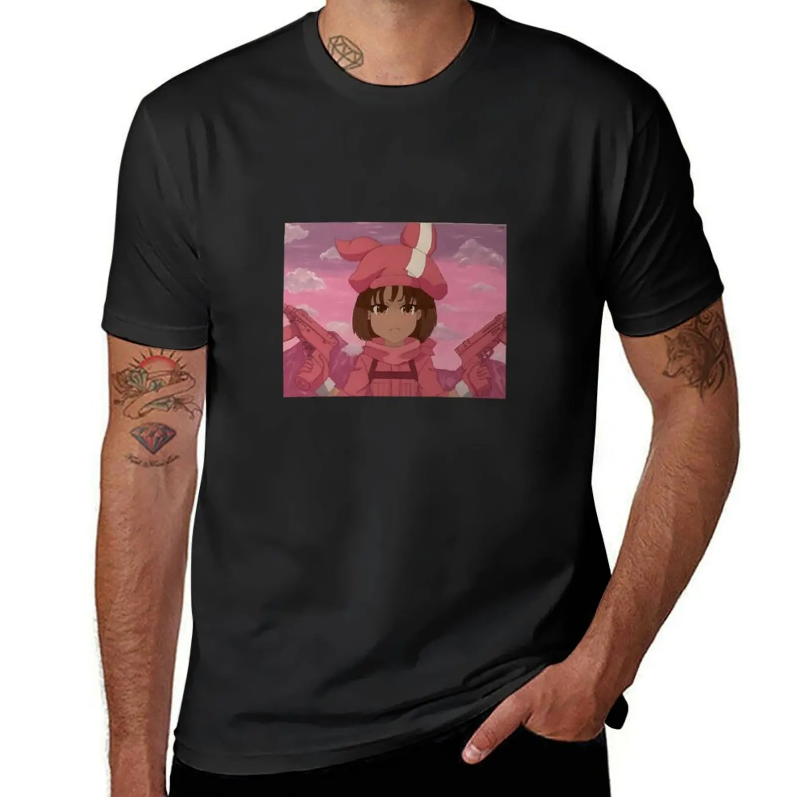 Llenn от gun gale онлайн аниме футболка Летняя одежда для мальчика оверсайз свитер рубашки, мужчины