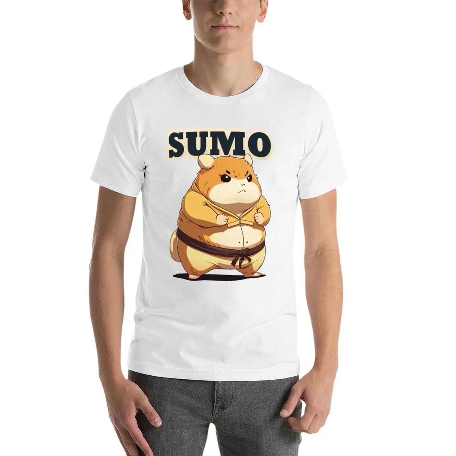 Фото Футболка Hamster Sumo Wrestler Yokozuna Rikishi Sekitrori с принтом, мужские футболки, дизайнерская футболка №4