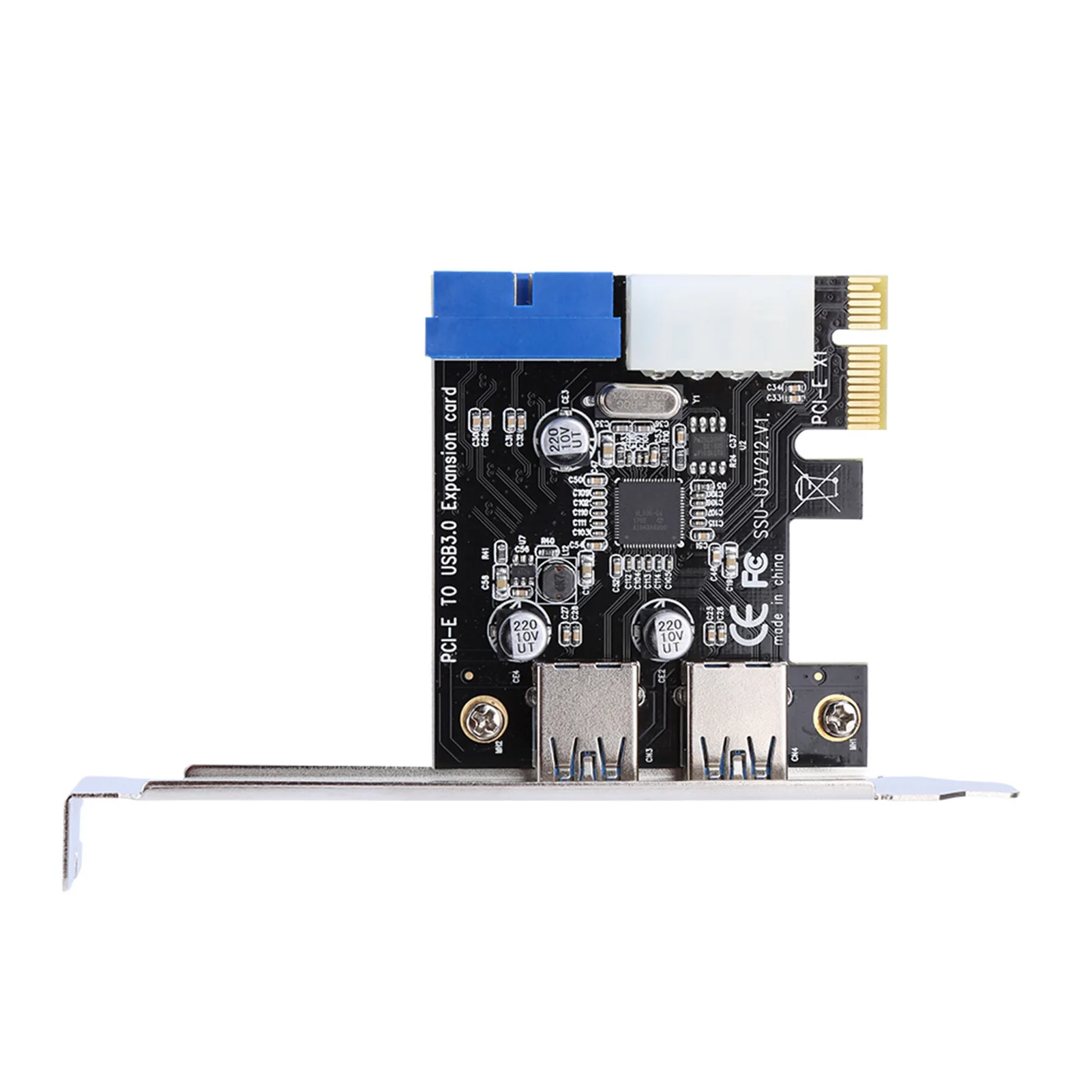 Фото Плата расширения PCIE на USB 32/64 с фронтальным 19PIN модулем расширения интерфейса для Windows XP для Windows 7 8 10 №5