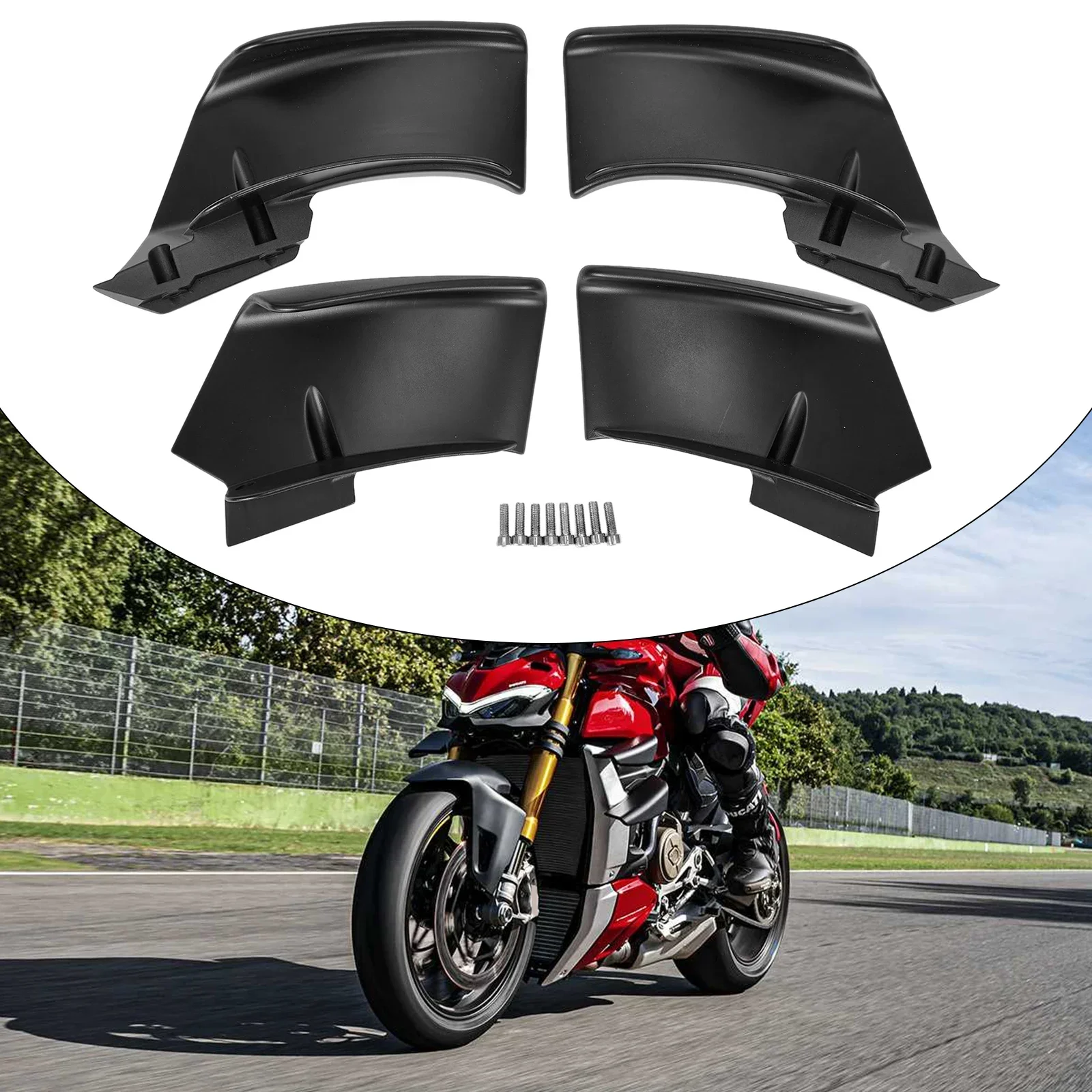 Спойлер Winglets Wings Fxed для DUCATI Streetfighter, высокопрочная замена, установка, спойлер Fxed, черный, замена установки (art.: 3920c91209ccc) - 3920c91209ccc