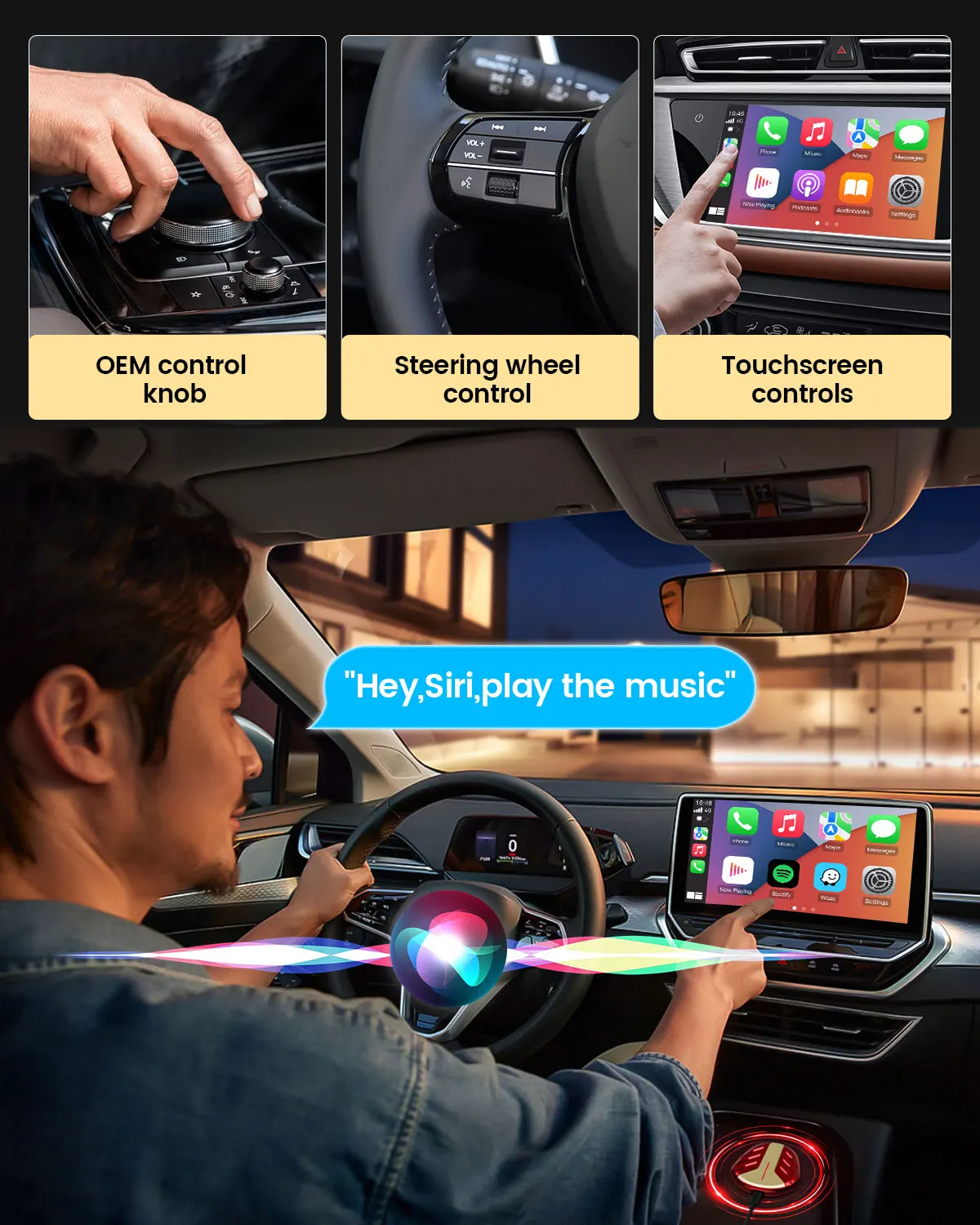 Фото Беспроводной адаптер TIMEKNOW CarPlay Plug And Play для OEM проводных автомобилей CarPlay BT WiFi Быстрое автоматическое подключение для Toyota VW Nissan №4