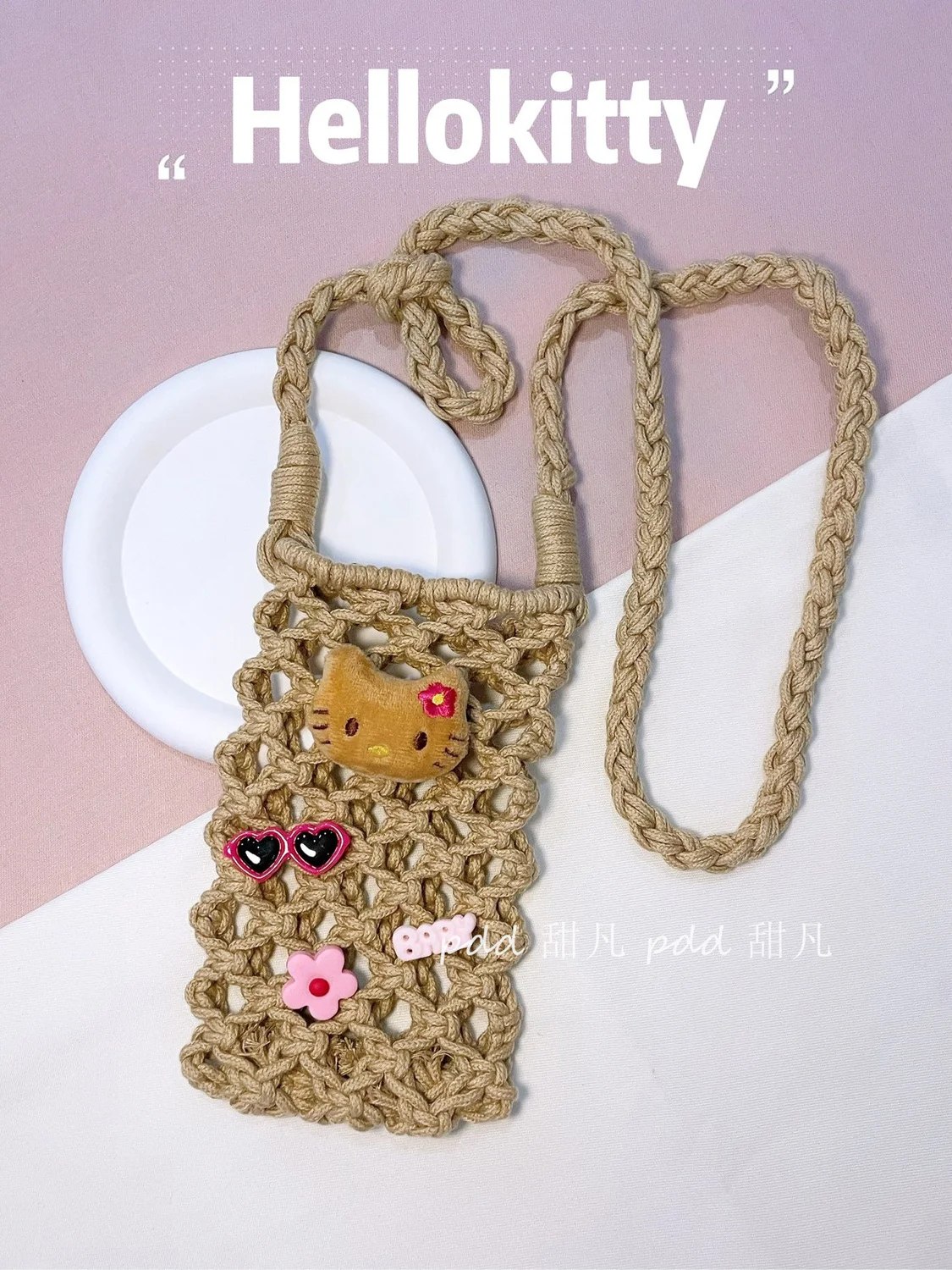 Kawaii Sanrio, Hello Kitty Cute мультяшная женская сумка новая Оригинальная сумка-мессенджер ручной работы простая модная женская сумка в подарок