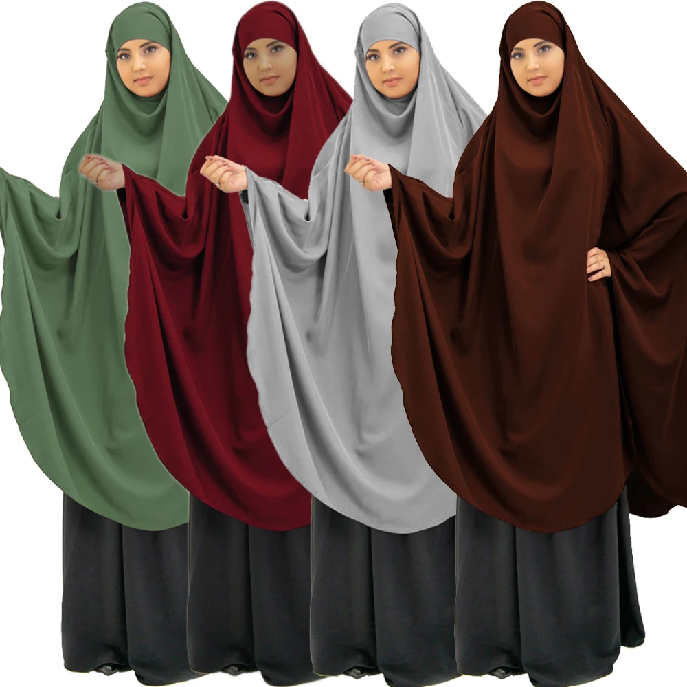 Длинное мусульманское платье Khimar, Женская цельная молитвенная одежда, мусульманская одежда, ИД Рамадан, Паранджа, абайя, кафтан, Арабская одежда