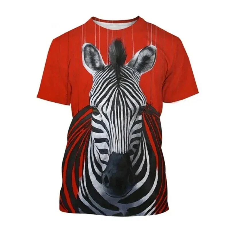 Zebra Animal 3D Print Harajuku maglietta a maniche corte Уличная одежда da uomo Футболка в стиле хип-хоп Estate Футболки унисекс топ abbigliamento