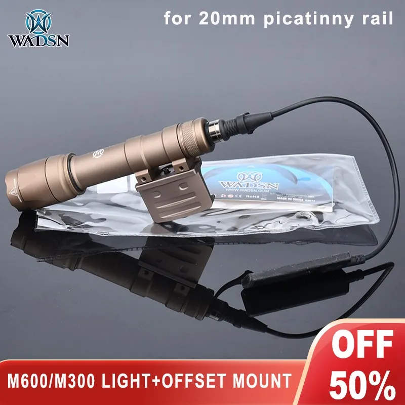 Wadsn M600C тактический флэш-светильник SF M300A Скаут-светильник RM45 крепление со смещением страйкбол охотничий оружейный светильник база для 20 мм Пикатинни