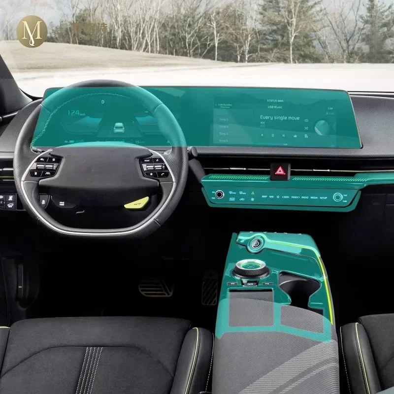 Для Kia EV6 ev GT 2021-2023 защитная пленка для салона автомобиля, прозрачная самоклеящаяся пленка из ТПУ, пленка для краски, консоль, наклейка против царапин