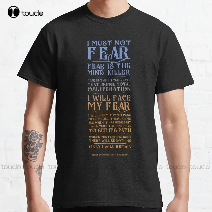 Классическая футболка Litany Against Fear-Dune 2021, футболки для женщин, футболка унисекс с графическим принтом для взрослых и подростков, футболка с цифровой печатью