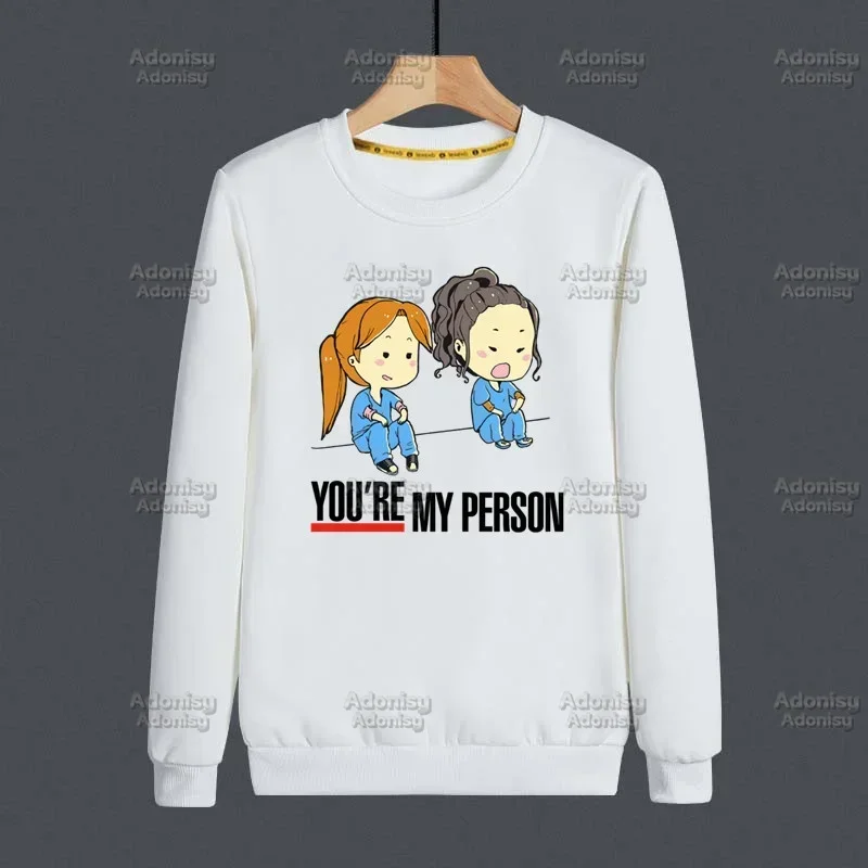 Фото Модная Мужская/Женская Повседневная Толстовка с рисунком Гриса анатомии You Are My Person 90-х годов №2