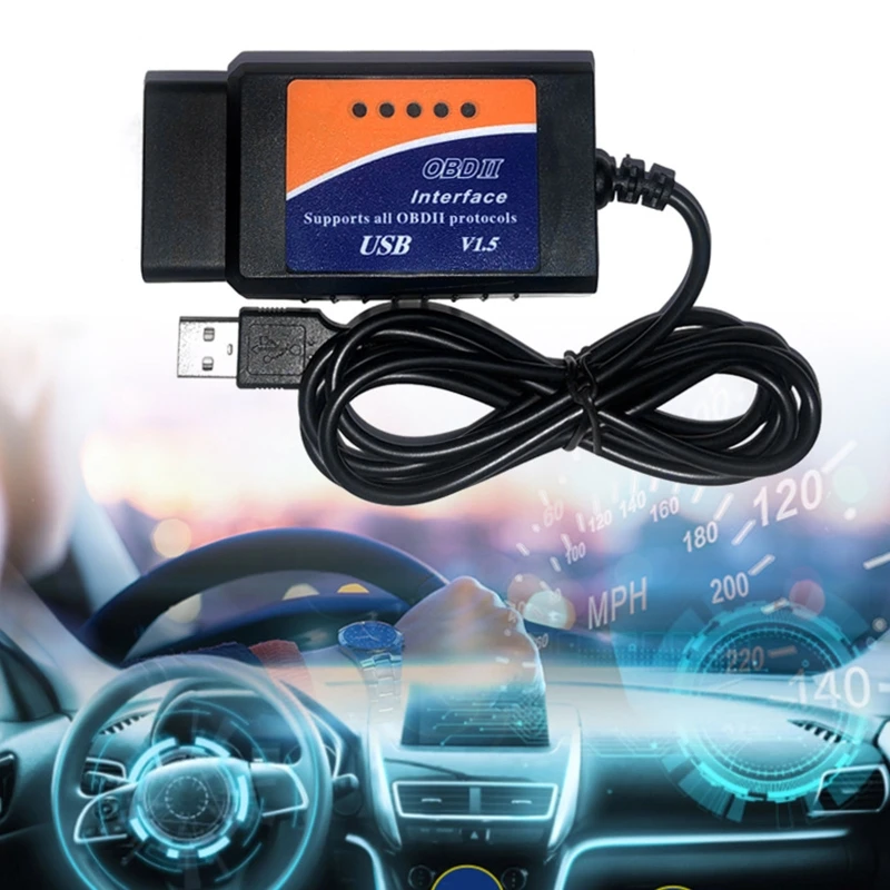 Сканер диагностический универсальный, OBD II, ELM 327, Wi-Fi, USB
