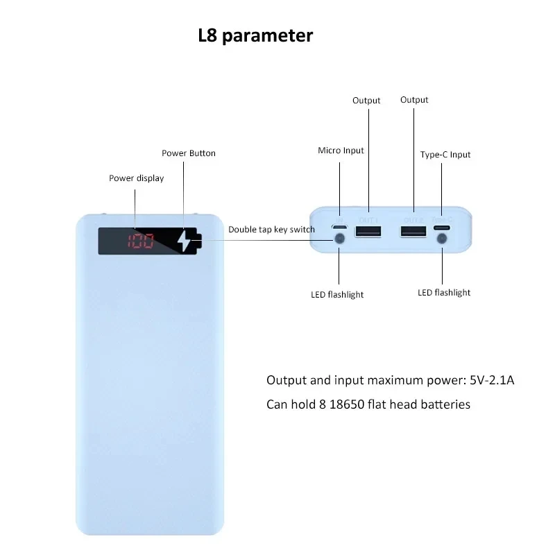 Фото 18650 Держатель для батареи Двойной USB Type C Power Bank Аккумуляторный ящик Зарядное устройство для мобильного телефона DIY Чехол для зарядки Чехол для Xiaomi №3