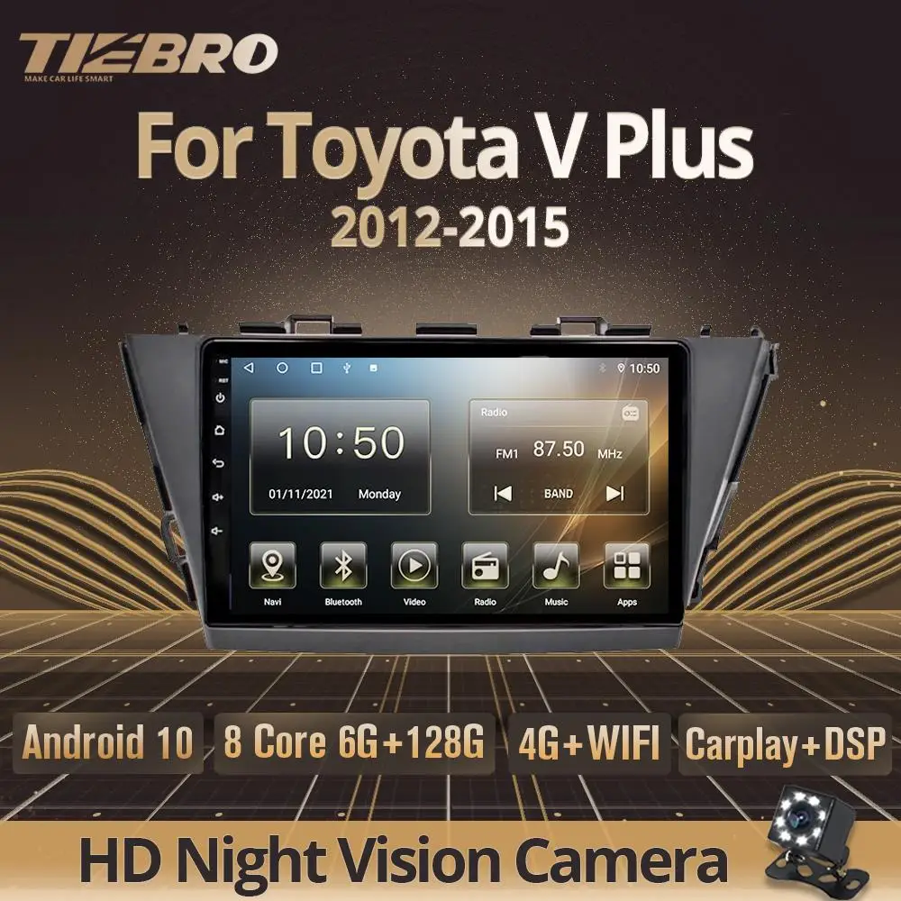Автомагнитола Tiebro 2DIN Android 10,0 для Toyota V Plus Prius Alpha LHD 2012-2015 автомобильный мультимедийный плеер GPS навигация видеоплеер