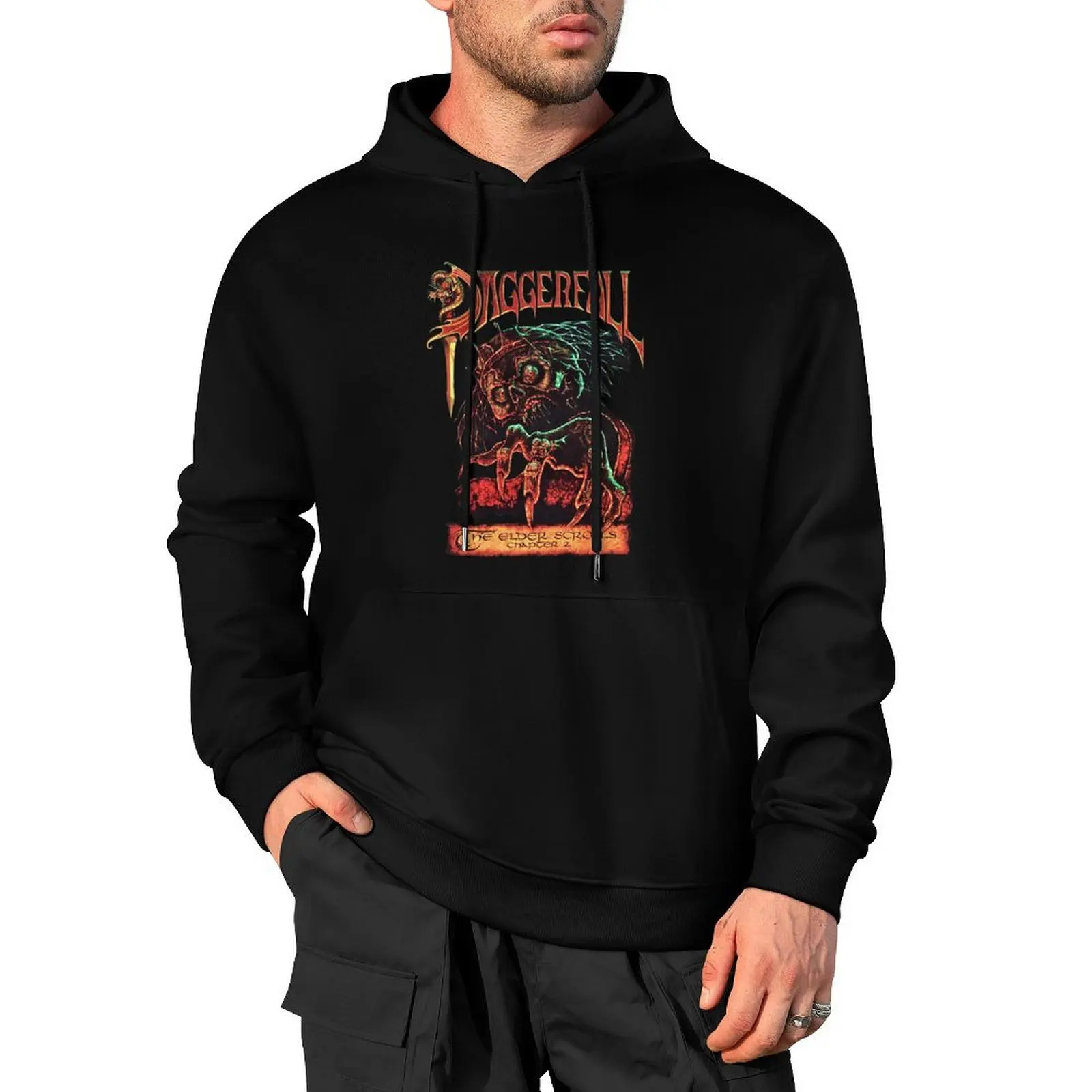 Пуловер с капюшоном Daggerfall, футболки с рисунком, мужская одежда в стиле аниме, мужская толстовка, одежда в корейском стиле, мужская толстовка