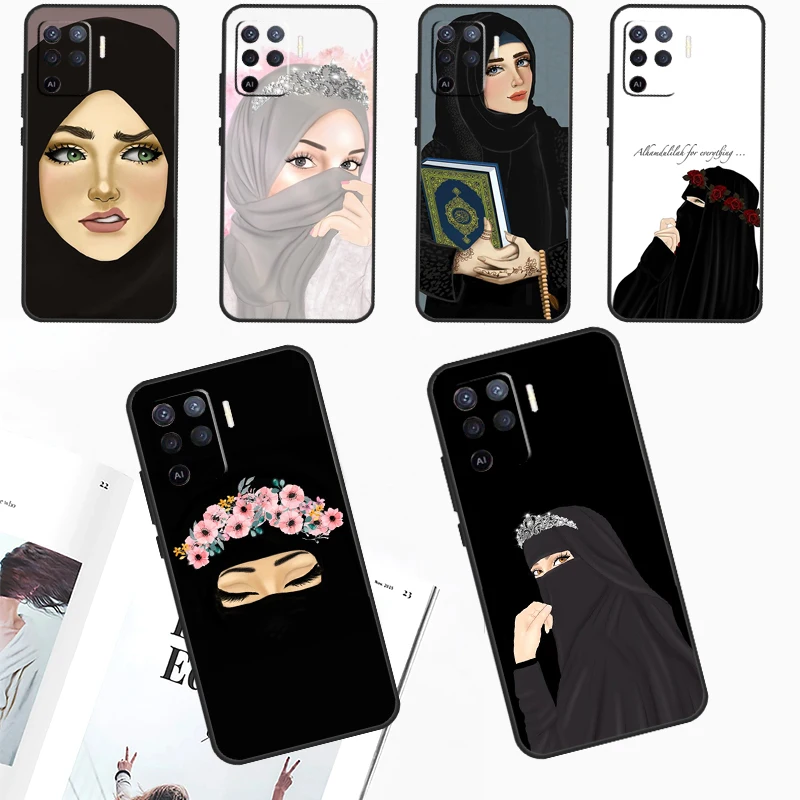 Исламские мусульманские Hijabi девушки для OPPO A98 A78 A58 A79 A16 A76 A96 A5 A9 A53 A17 A57 A77 A15 A52 A72 A74 A94 A54S чехол