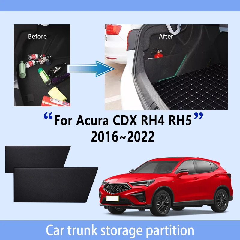 Фото Автомобильные аксессуары для Acura CDX 2016 ~ 2022 утолщенная перегородка для хранения багажника, многофункциональный органайзер для салона автомобиля №3