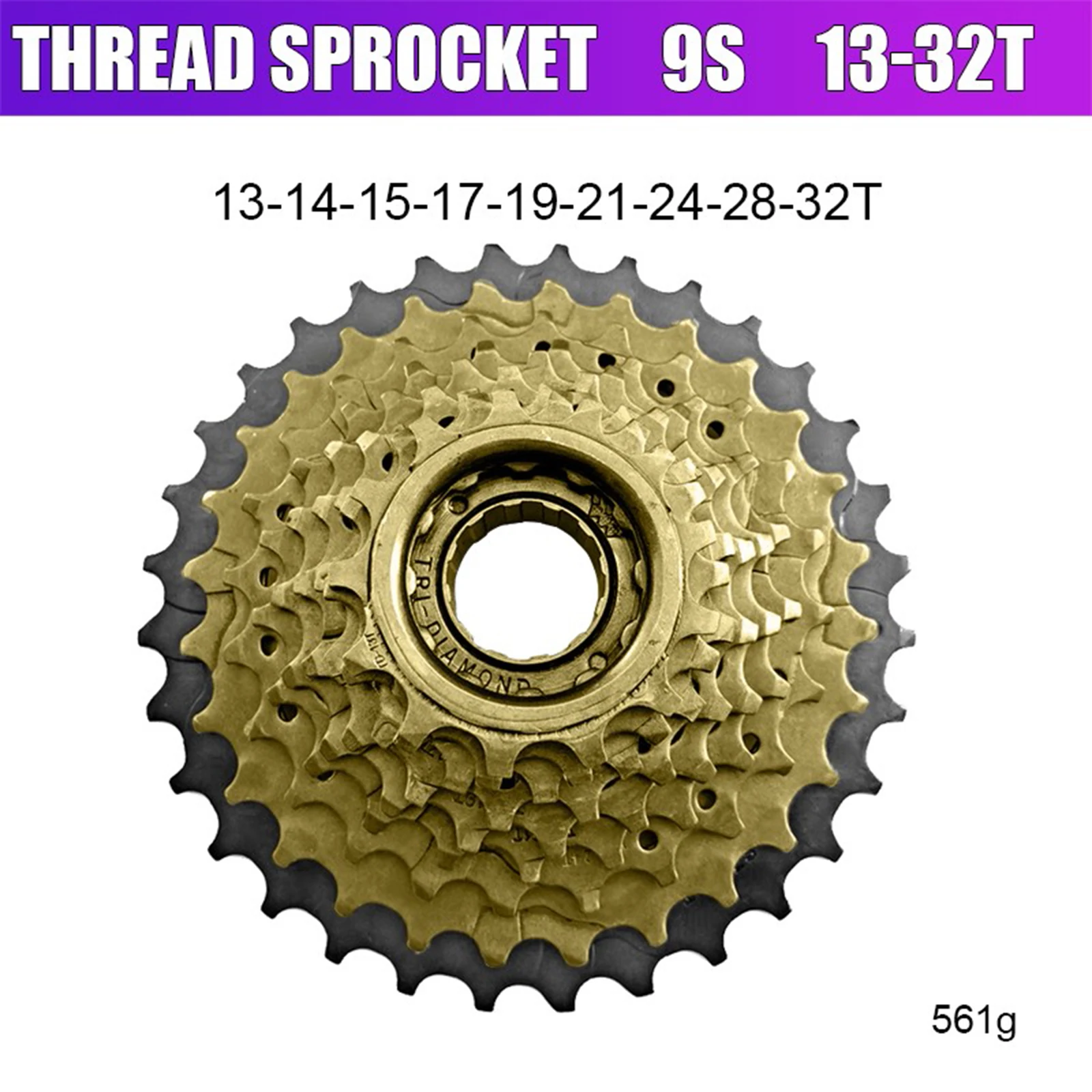 Кассета для горного велосипеда Sunrace Gold, для SRAM/Shiman0/Sunrace, 41 мм, 9 скоростей, подходит для шоссейного велосипеда с колесами 32T