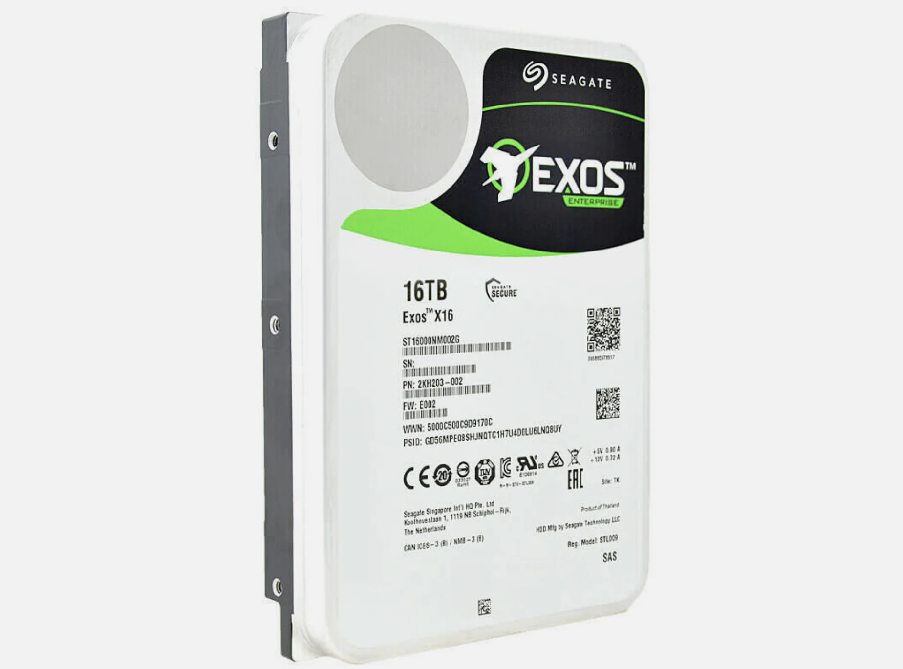 Для Seagate Exos X16 16 ТБ ST16000NM002G 7,2 КБ SAS 12 Гбит/с 512e/4Kn 256 МБ 3,5