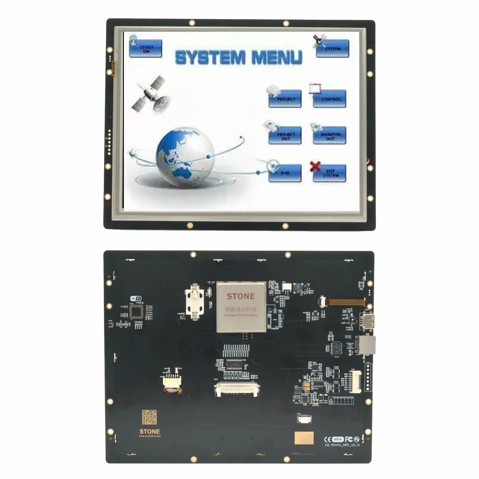SCBRHMI I Series-10,4 ''HMI Интеллектуальный резистивный сенсорный дисплей TFT LCD полноцветный модуль с поддержкой редактор камней