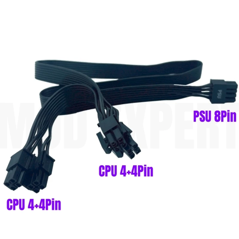 Фото Кабель питания блока питания 8Pin to Dual 8Pin 4+4 Pin ATX/EPS12V для Seasonic Prime SnowSilent 750W Titanium, 650W Platinum, 550W Gold №3