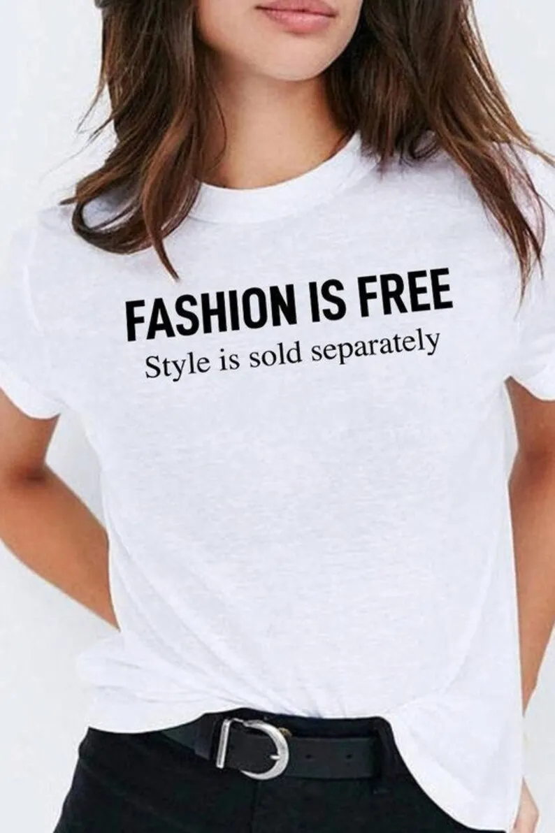 Skuggnas Fashion Is Free Style продается отдельно забавная футболка с рисунком и коротким рукавом, модная женская хлопковая футболка, Прямая доставка