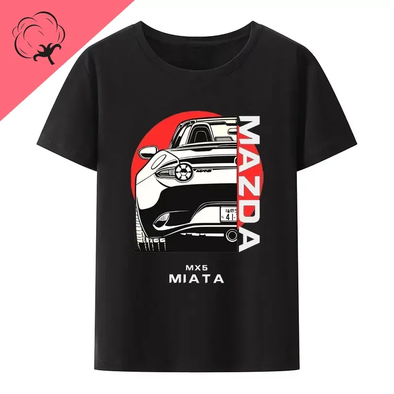 Футболка Initial D JDM MIATA MX5 на тему 100% хлопок Y2k футболки с графическим рисунком мужская одежда летние модные топы с коротким рукавом для спортзала уличная одежда