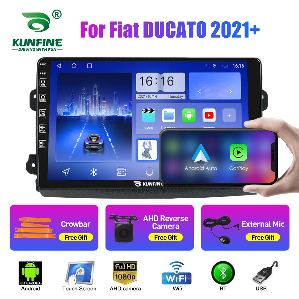 Автомобильный радиоприемник для Fiat DUCATO 2021+ 2Din Android, восьмиядерный автомобильный стерео DVD, GPS-навигатор, плеер, мультимедиа, Android, авто Carplay
