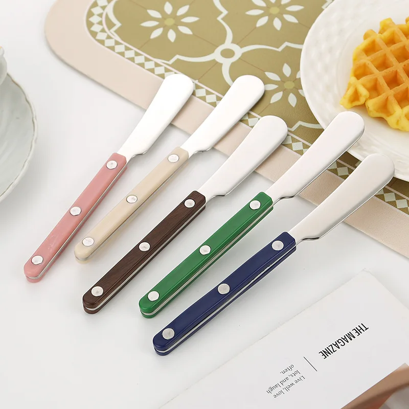 304 stainless steel butter knife ABS plastic handle butter knife chocolate cheese bread oiling knife