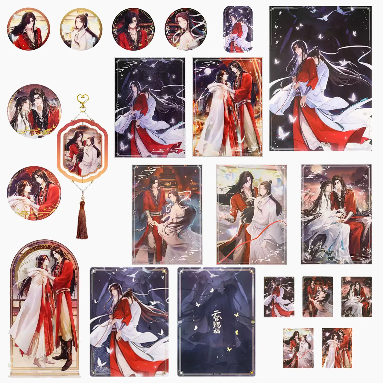 Sunsyea Tian Guan Ci Fu TGCF Merch Официальная тематическая серия XSDX, значок, акриловая подставка, орнамент, доска для билетов, подвесные карты