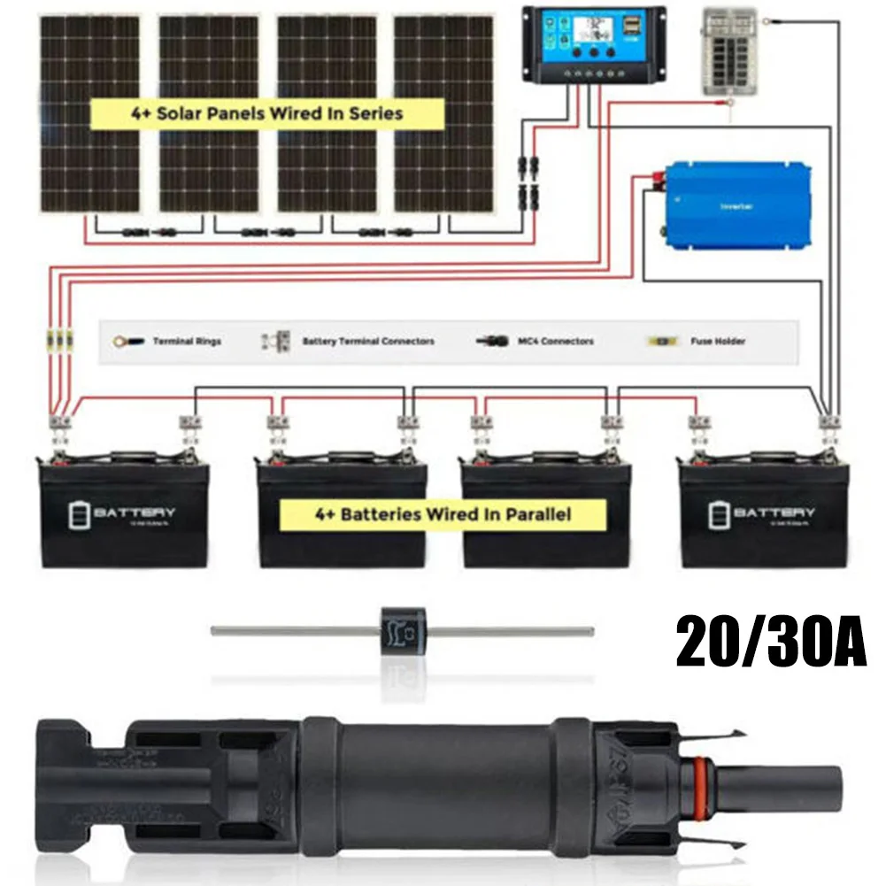 Фото 20A 30A DC1000 V фоторазъем Солнечный предохранитель водонепроницаемый Встроенный держатель IP68 солнечная панель разъем постоянного тока №3