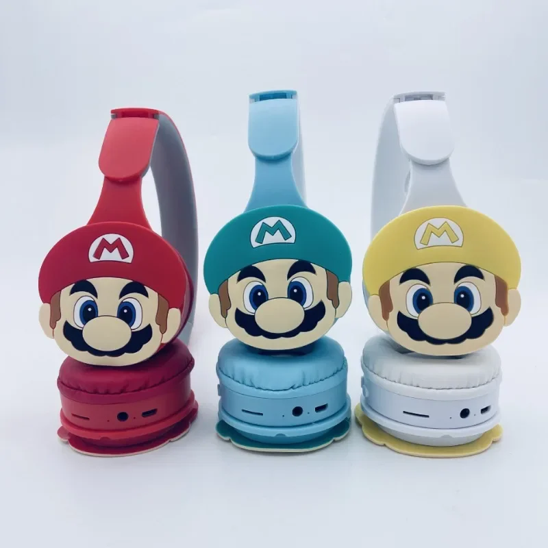Фото Стереогарнитура Super Mario, Bluetooth-гарнитура, складная беспроводная мультяшная Спортивная игровая гарнитура, стерео музыка, Bluetooth-гарнитура №2
