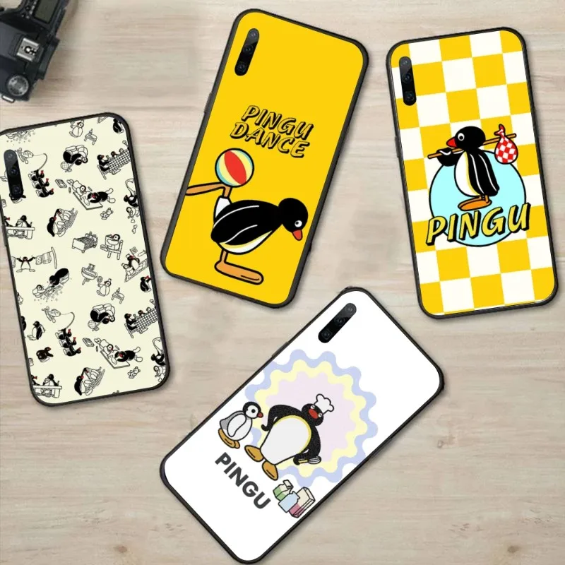 Мультяшный Pingu Пингвин чехол для телефона Huawei P50 P40 P30 Pro Lite P Smart 2021 2019 Magic 3 черный мягкий чехол Funda Shell