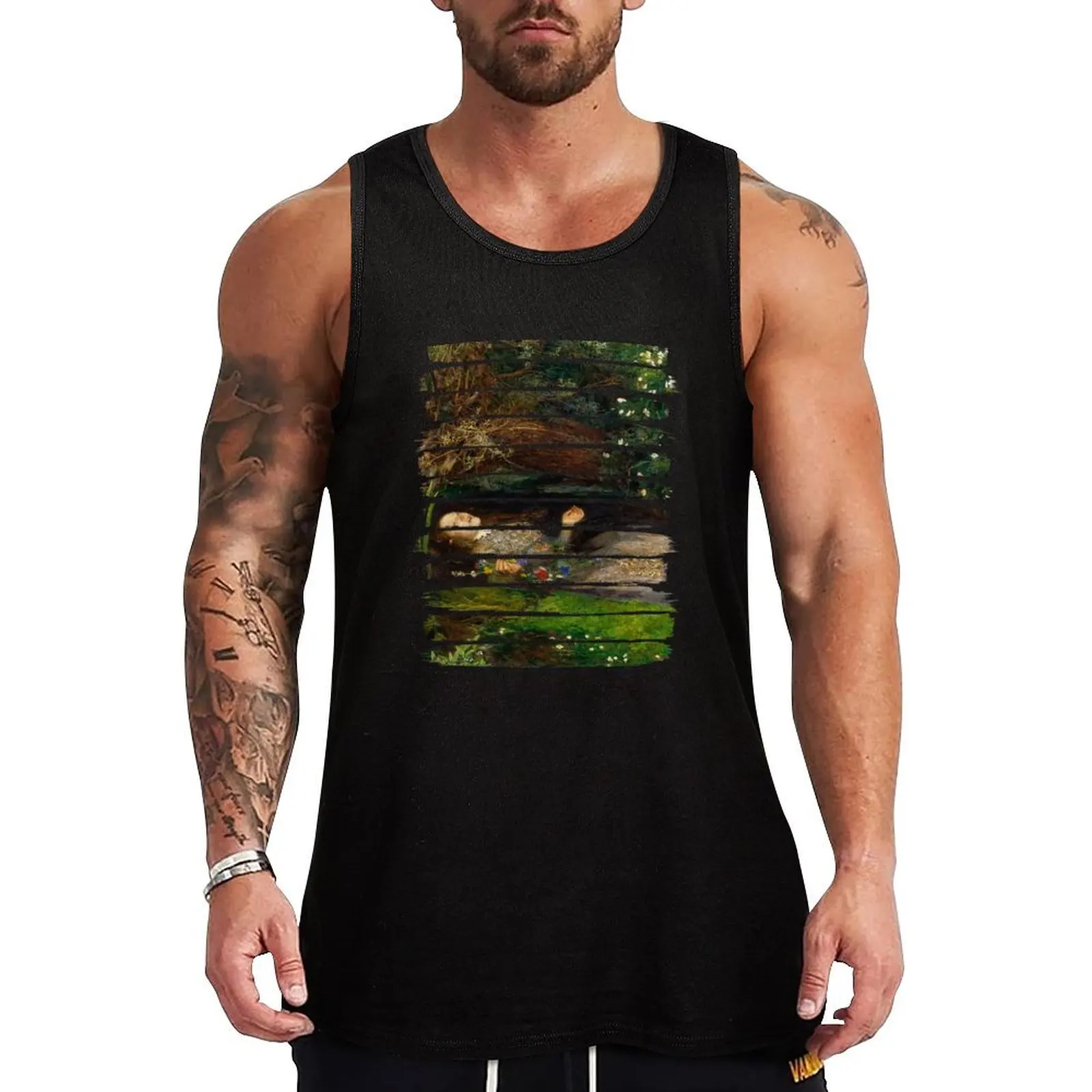 Майка Ophelia - John Everett Millais Мужская, мода 2024, мужские рубашки без рукавов, мужская летняя футболка