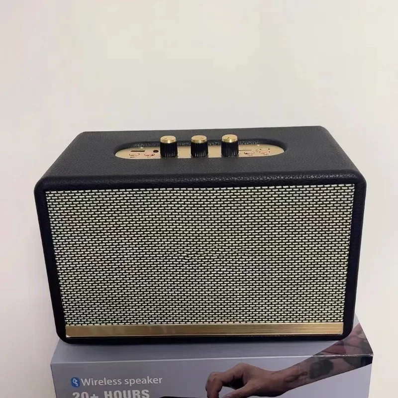 Фото M18 Caixa De Som Bluetooth HIFI Динамик Портативный Ретро Бумбокс Бас Регулируемый HIFI Стерео U Диск TF Карта Aux Воспроизведение Сабвуфер №2