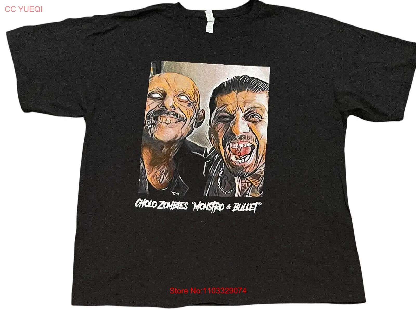 Черная футболка Cholo Zombie «Monstro & Bullet», размер 2XL