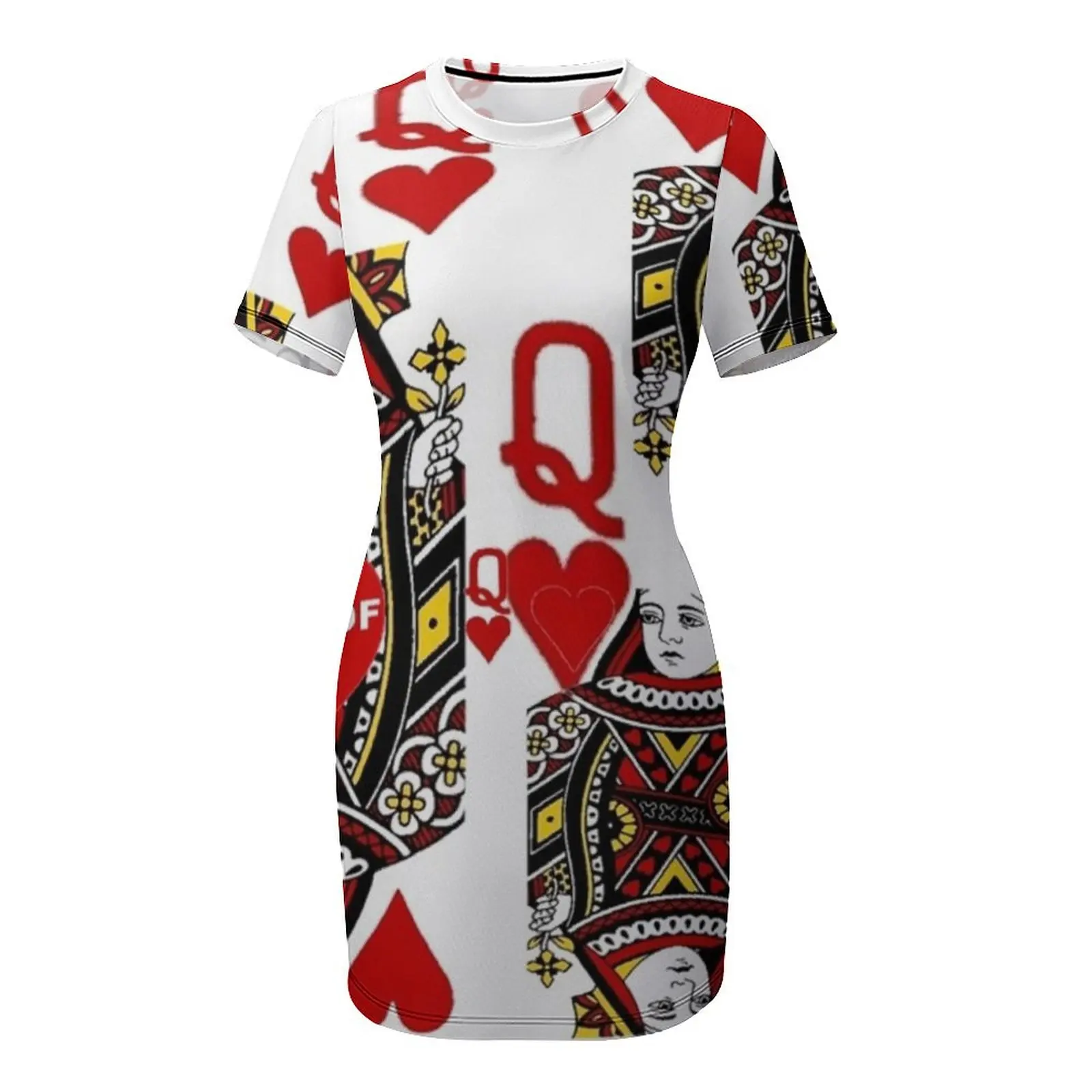 Фото HEARTS & RED QUEENS CASINO ART Платье с короткими рукавами Вечерние платья для женщин платья с длинными рукавами Платье №4