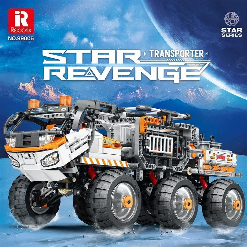 Reobrix 99005, модель космической прогулочной машины, строительные блоки, украшение для рабочего стола, детская игрушка-головоломка с дистанционным управлением «сделай сам»