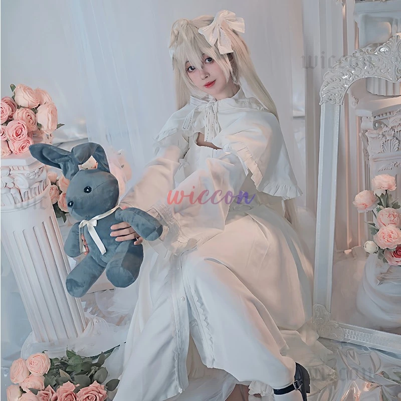 Фото Yosuga No Kasugano Sora, костюм для косплея, парик, белое платье, накидка, кавайный наряд, женская одежда Jirai kei Lolita, одежда для девочек на Хэллоуин №3