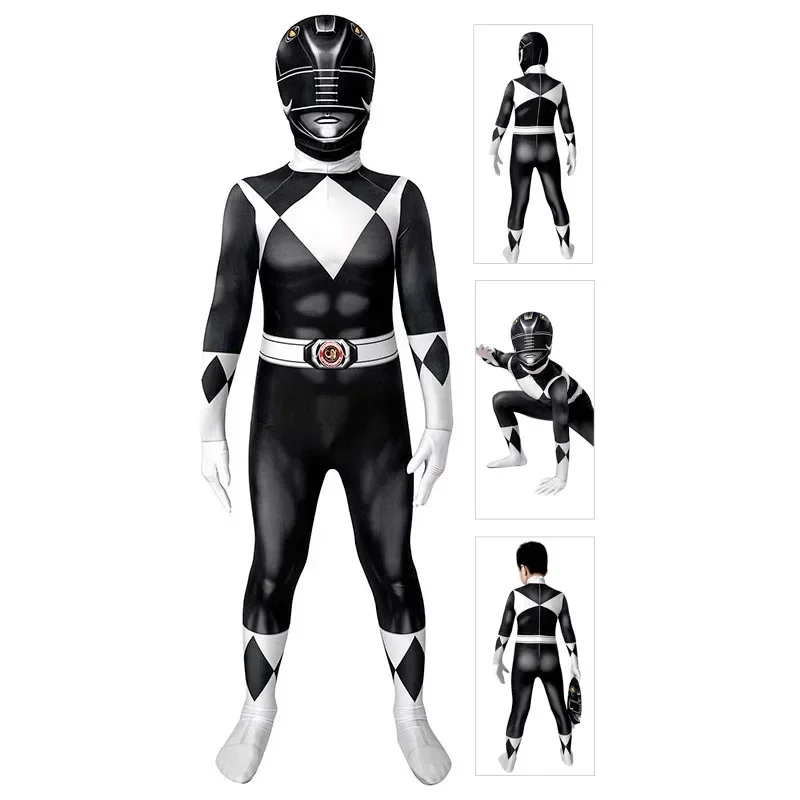 Фото Power Samurai Shinkenger Rangers disfraz de superhéroe para niños, Косплей, фиеста де cumpleaños de Halloween, Zentai traje, Mon №3