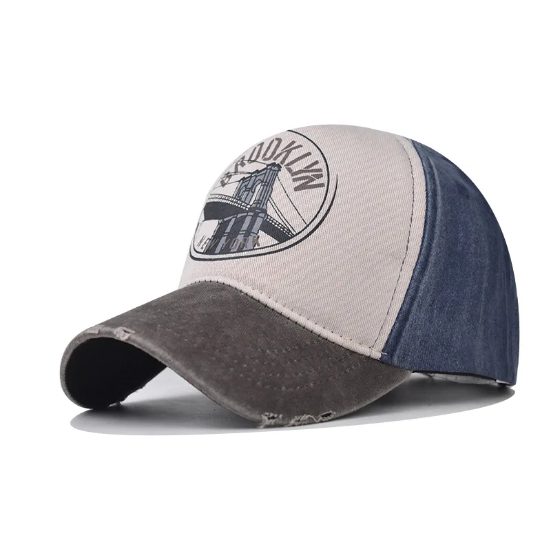 Фото Бейсбольная кепка с узором BROOKLIN Кепка Snapback Hat Шляпа от солнца Летняя бейсболка Спортивная кепка Хип-хоп Встроенная кепка Шляпы для мужчин и женщин №2