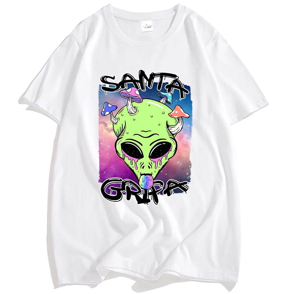 Футболка SG ALIEN LA SANTA GRIFA, хлопковая мужская футболка с коротким рукавом, уличная одежда унисекс, забавные футболки с графическим принтом для мужчин и женщин