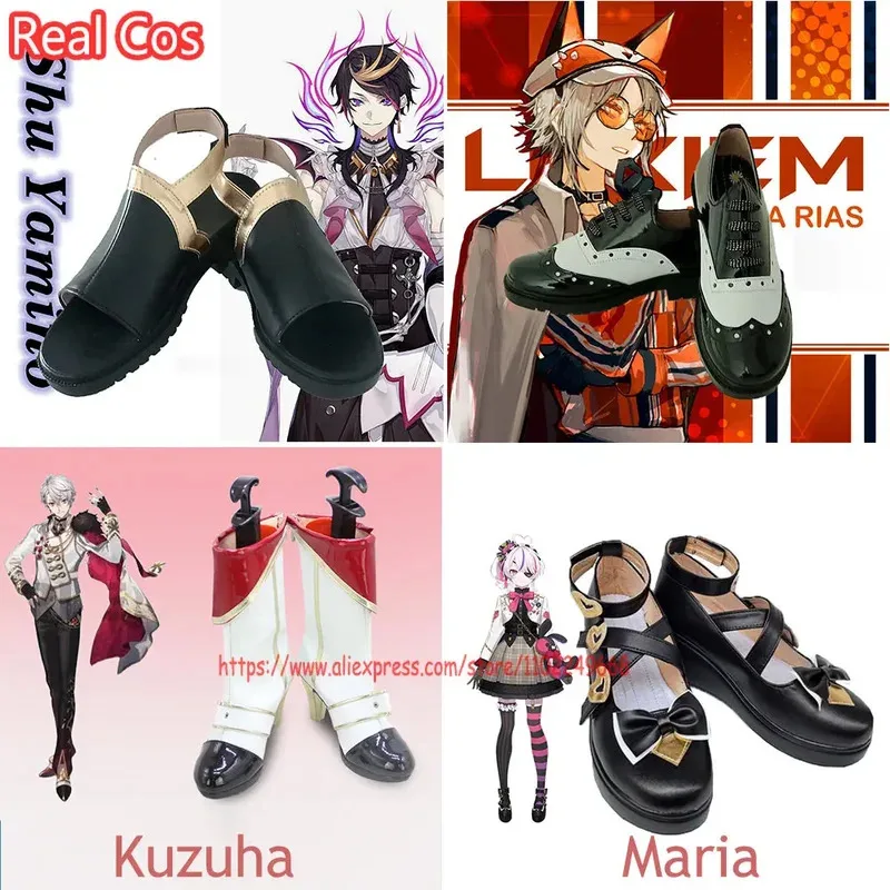 RealCos Vtuber NIJISANJI Shu Yamino/ Lucca Maria/Kuzuha/Mysta Rias Обувь для косплея Сапоги для женщин и мужчин Хэллоуин Ролевые игры из искусственной кожи