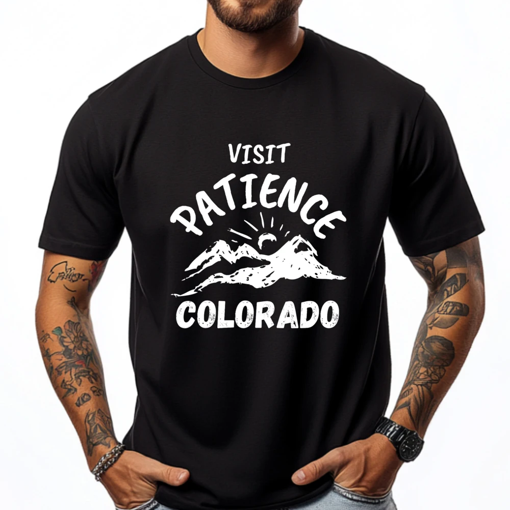 Visit Patience Colorado Забавные футболки Colorado Us State с аниме Молодежные мужские футболки Рубашки ко Дню влюбленных Мужские топы и футболки Группа