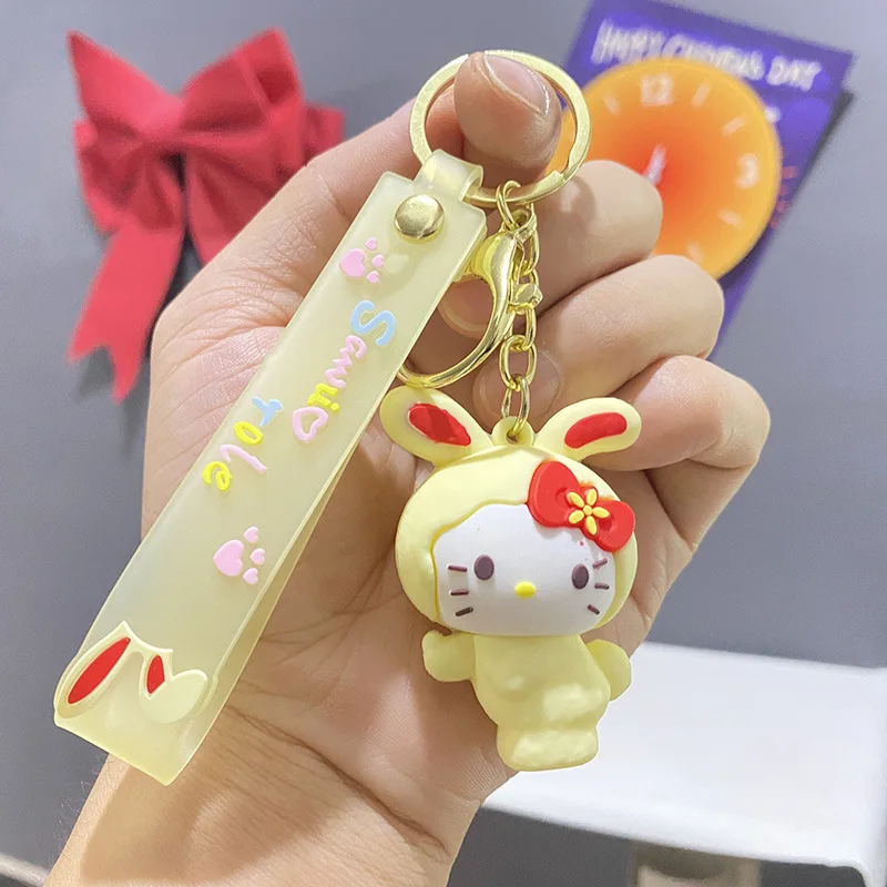 Фото Sanrio брелок Kawaii Hello Kitty мультфильм Мелодия Куроми Cinnamoroll игрушки сумка кулон куклы автомобильный брелок для девочек очаровательные рождественские подарки №3