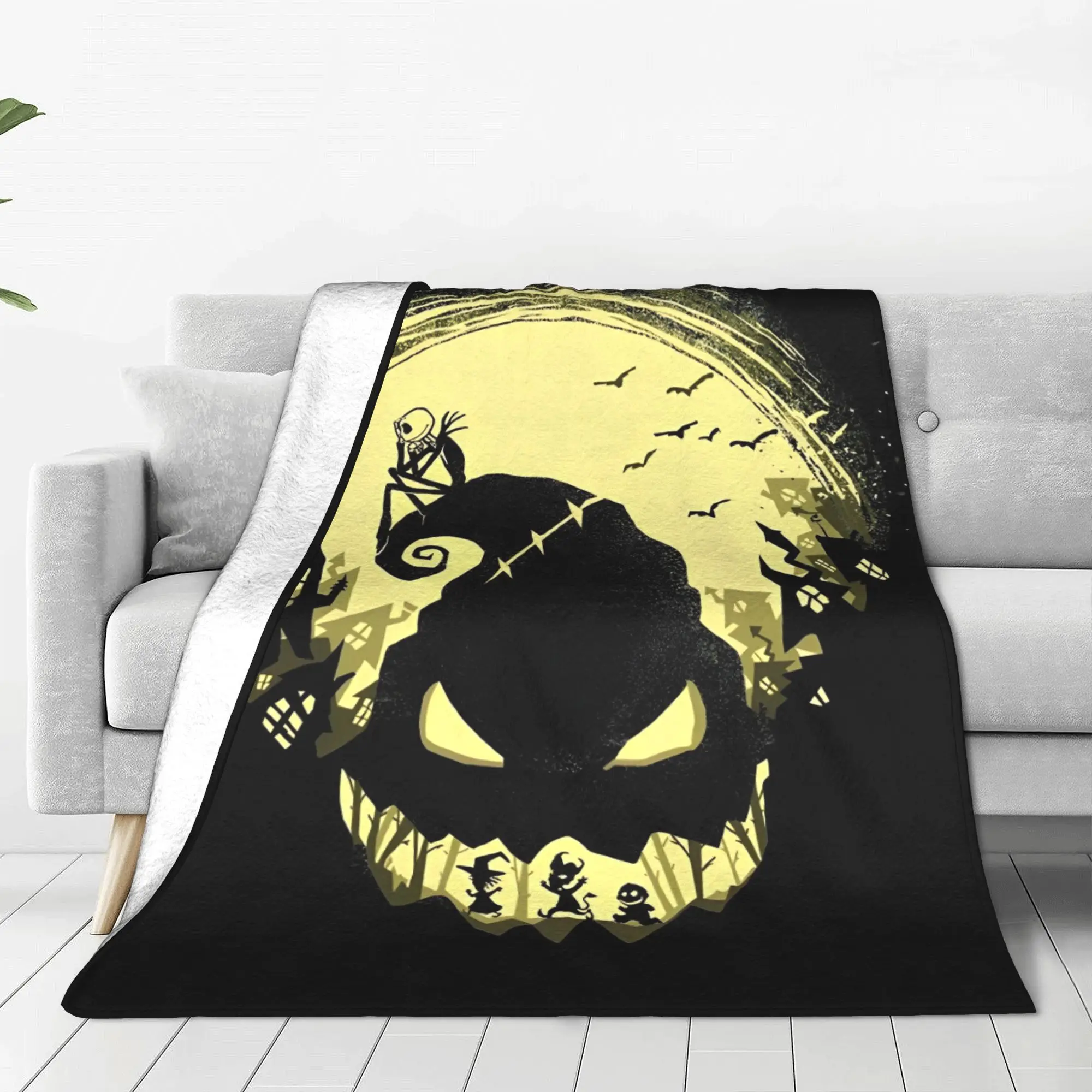 Одеяло Oogie Boogie The Nightmare Before Christmas, фланелевое одеяло с героями мультфильмов, супер теплые одеяла, дорожный коврик для дивана