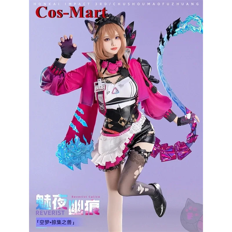 Cos-Mart Game Honkai Impact 3 Pardofelis Косплей Костюм Reverist Calico Комбинезоны Пальто Женская одежда для ролевых игр Тени Ночь