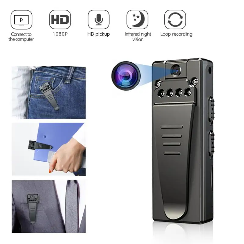Универсальная Портативная Камера HD 1080P DVR, цифровые видеокамеры, зажим для задней панели, записывающая ручка, камера с поддержкой подключения USB для встреч