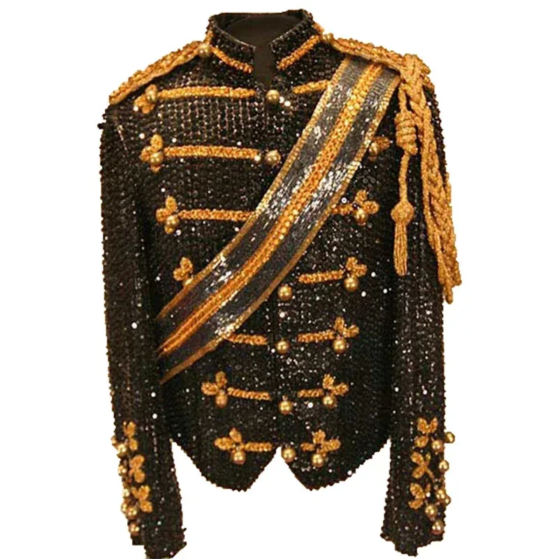 Фото Мужская одежда, модное тонкое пальто MJ Michael Jackson, танцевальный костюм с блестками, куртка, сценические костюмы певицы, костюм для косплея CY6894v;6,a №3
