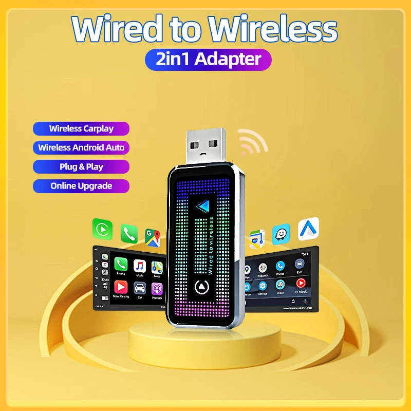 2 в 1 Mini Carplay Box Wireless Carplay & Android Auto AI Box проводной к беспроводному для BMW Auai MG Lada Dacia Opel Dodge Lexus Jeep